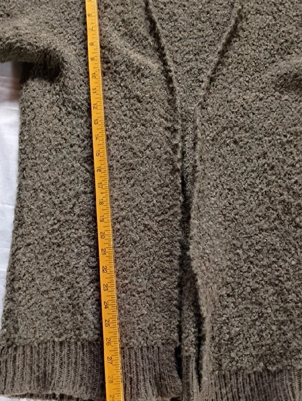 aerie Women's Olive Taupe Bouclé Open-Front Cardigan Size XS - Picture 7 of 8